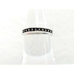 Vintage Silver & Black Ring W Dots Size 6 Women's Jewelry